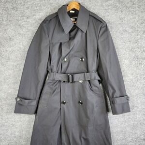 Vintage Trench Coat Mens 1993 All Weather Black Size 38L Sterlingwear of Boston